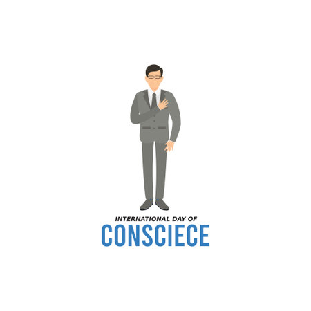 vector graphic of international day of conscience good for day of conscience celebration. flat design. flyer design.flat illustration.のイラスト素材
