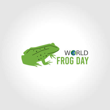 vector graphic of world frog day good for world frog day celebration. flat design. flyer design.flat illustration.のイラスト素材