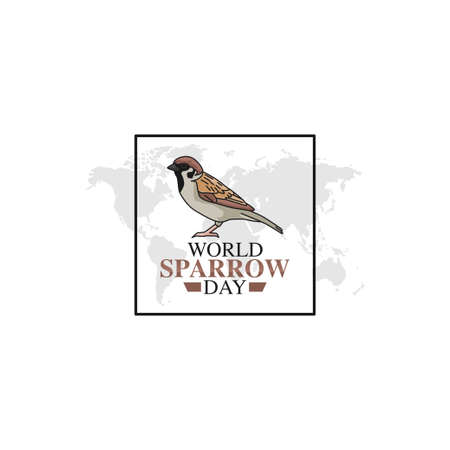 vector graphic of world sparrow day good for world sparrow day celebration. flat design. flyer design.flat illustration.のイラスト素材