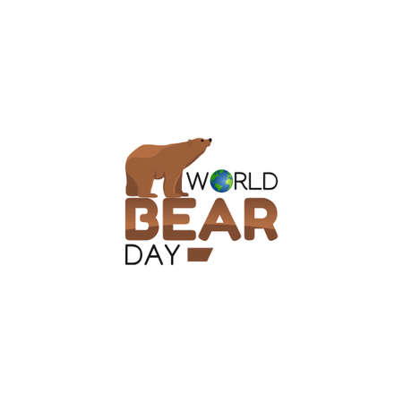 vector graphic of world bear day good for world bear day celebration. flat design. flyer design.flat illustration.のイラスト素材
