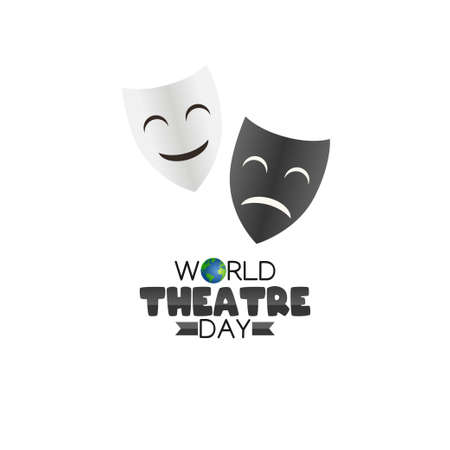 vector graphic of world theatre day good for world theatre day celebration. flat design. flyer design.flat illustration.のイラスト素材