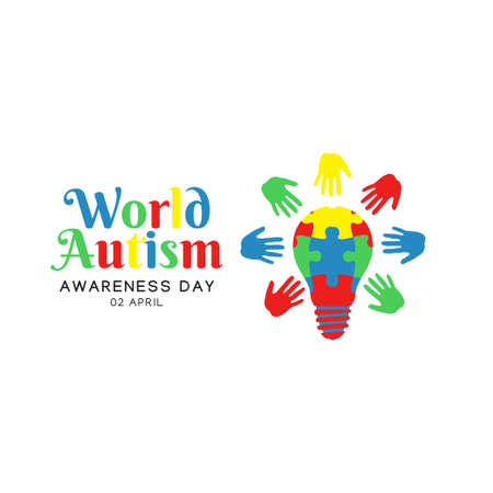 vector graphic of world autism awareness day good for world autism awareness day celebration. flat design. flyer design.flat illustration.のイラスト素材