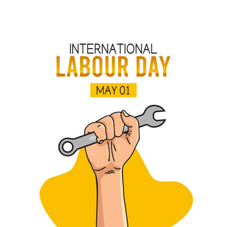 vector graphic of international labour day good for international labour day celebration. flat design. flyer design.flat illustration.のイラスト素材