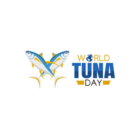 vector graphic of world tuna day good for world tuna day celebration. flat design. flyer design.flat illustration.のイラスト素材