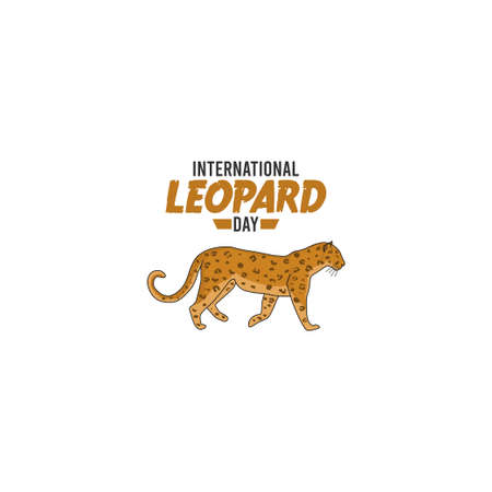 vector graphic of international leopard day good for international leopard day celebration. flat design. flyer design.flat illustration.のイラスト素材
