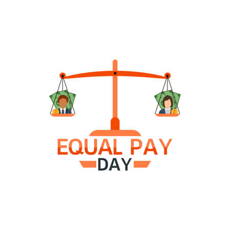 vector graphic of equal pay day good for equal pay day celebration. flat design. flyer design.flat illustration.のイラスト素材