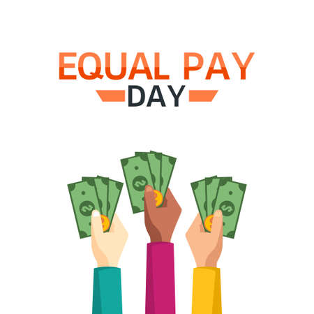 vector graphic of equal pay day good for equal pay day celebration. flat design. flyer design.flat illustration.のイラスト素材
