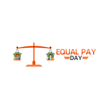 vector graphic of equal pay day good for equal pay day celebration. flat design. flyer design.flat illustration.のイラスト素材