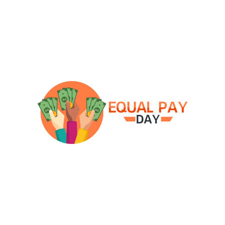 vector graphic of equal pay day good for equal pay day celebration. flat design. flyer design.flat illustration.のイラスト素材