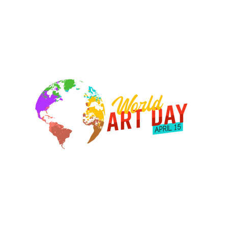 vector graphic of world art day good for world art day celebration. flat design. flyer design.flat illustration.のイラスト素材