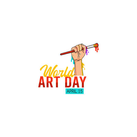 vector graphic of world art day good for world art day celebration. flat design. flyer design.flat illustration.のイラスト素材