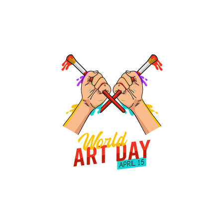 vector graphic of world art day good for world art day celebration. flat design. flyer design.flat illustration.のイラスト素材