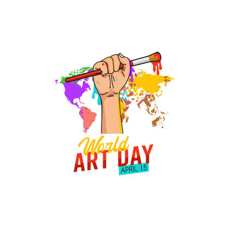 vector graphic of world art day good for world art day celebration. flat design. flyer design.flat illustration.のイラスト素材