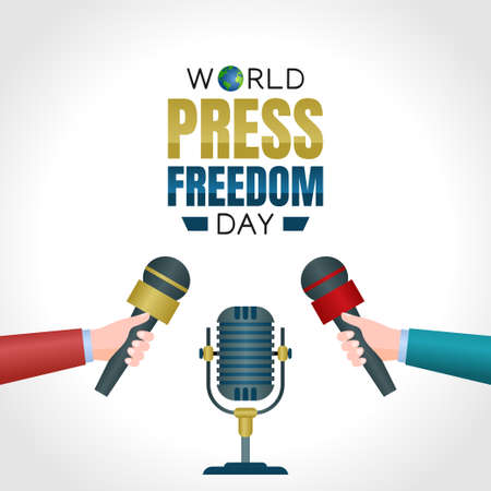 vector graphic of world press freedom day good for world press freedom day celebration. flat design. flyer design.flat illustration.のイラスト素材