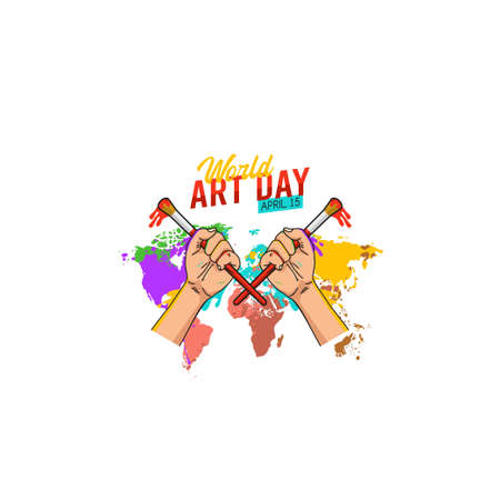 vector graphic of world art day good for world art day celebration. flat design. flyer design.flat illustration.のイラスト素材
