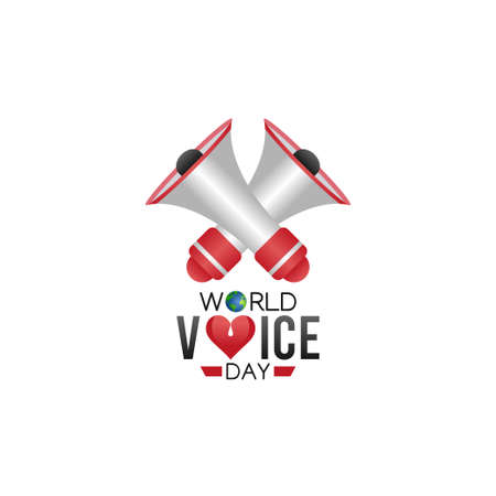 vector graphic of world voice day good for world voice day celebration. flat design. flyer design.flat illustration.のイラスト素材