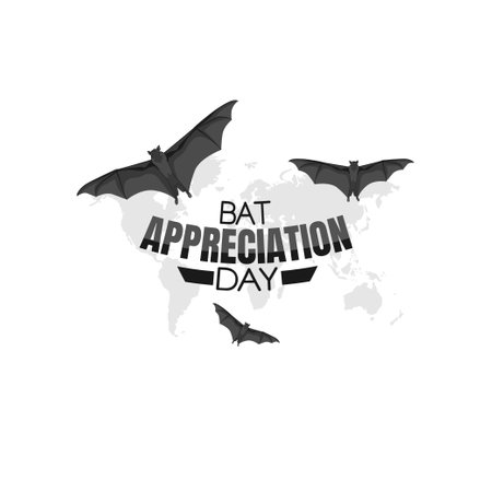 vector graphic of bat appreciation day good for bat appreciation day celebration. flat design. flyer design.flat illustration.のイラスト素材