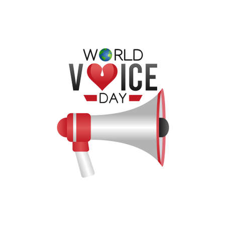 vector graphic of world voice day good for world voice day celebration. flat design. flyer design.flat illustration.のイラスト素材