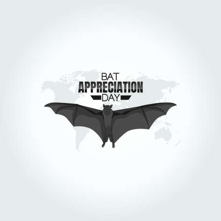 vector graphic of bat appreciation day good for bat appreciation day celebration. flat design. flyer design.flat illustration.のイラスト素材