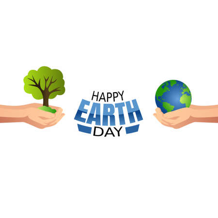 vector graphic of world earth day good for world earth day celebration. flat design. flyer design.flat illustration.のイラスト素材