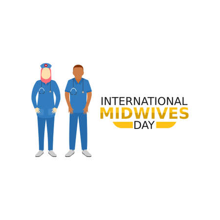 vector graphic of international midwives day good for international midwives day celebration. flat design. flyer design.flat illustration.のイラスト素材