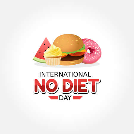 vector graphic of international no diet day good for international no diet day celebration. flat design. flyer design.flat illustration.のイラスト素材