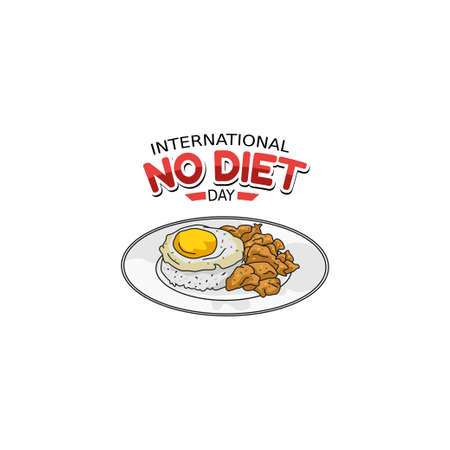 vector graphic of international no diet day good for international no diet day celebration. flat design. flyer design.flat illustration.のイラスト素材