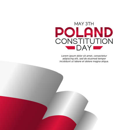 vector graphic of poland constitution day good for poland constitution day celebration. flat design. flyer design.flat illustration.のイラスト素材