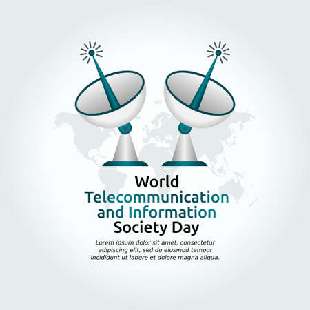 vector graphic of world telecommunication and information society day good for world telecommunication and information society day celebration. flat design. flyer design.flat illustration.のイラスト素材