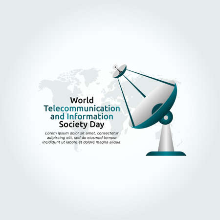 vector graphic of world telecommunication and information society day good for world telecommunication and information society day celebration. flat design. flyer design.flat illustration.のイラスト素材