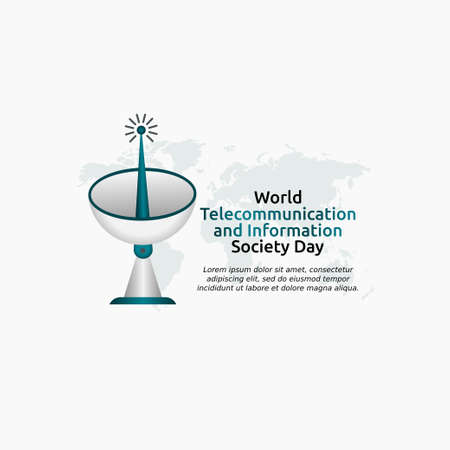vector graphic of world telecommunication and information society day good for world telecommunication and information society day celebration. flat design. flyer design.flat illustration.のイラスト素材