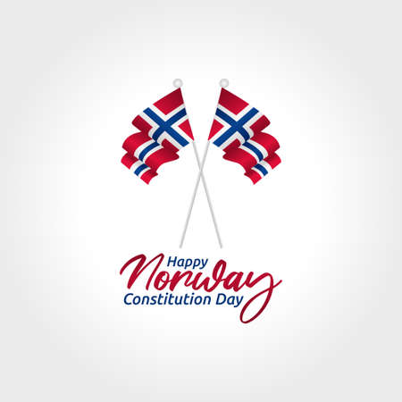 vector graphic of Norway constitution day good for constitution day celebration. flat design. flyer design.flat illustration.のイラスト素材
