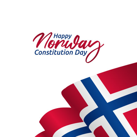 vector graphic of Norway constitution day good for constitution day celebration. flat design. flyer design.flat illustration.のイラスト素材