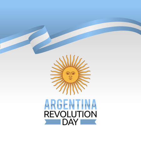 vector graphic of Argentina revolution day good for Argentina revolution day celebration. flat design. flyer design.flat illustration.のイラスト素材
