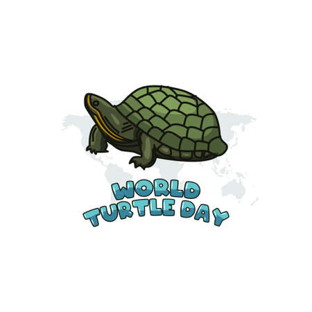 vector graphic of world turtle day good for world turtle day celebration. flat design. flyer design.flat illustration.のイラスト素材