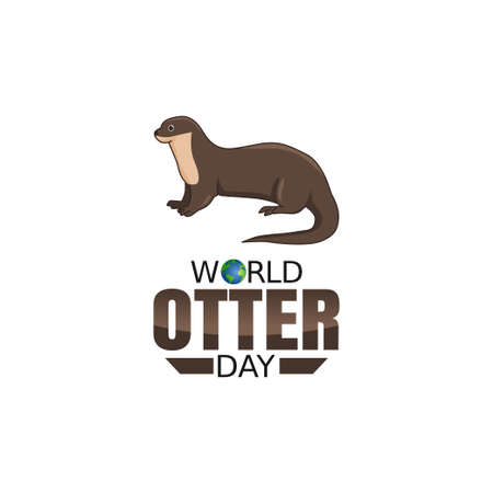 vector graphic of world otter day good for world otter day celebration. flat design. flyer design.flat illustration.のイラスト素材