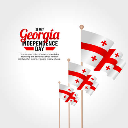 vector graphic of Georgia independence day good for Georgia independence day celebration. flat design. flyer design.flat illustration.のイラスト素材