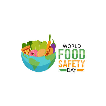 vector graphic of world food safety day good for world food safety day celebration. flat design. flyer design.flat illustration.のイラスト素材