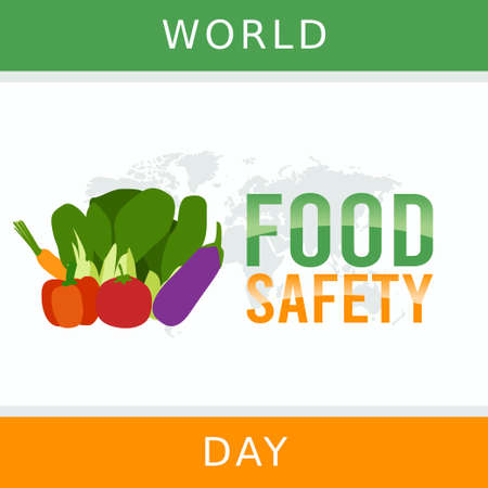 vector graphic of world food safety day good for world food safety day celebration. flat design. flyer design.flat illustration.のイラスト素材