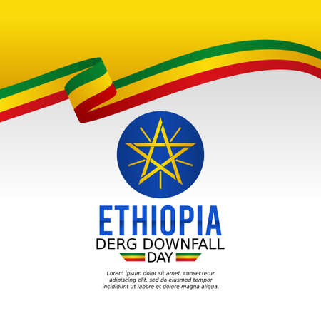 vector graphic of Ethiopia derg downfall day good for Ethiopia derg downfall day celebration. flat design. flyer design.flat illustration.のイラスト素材