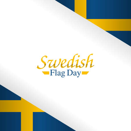vector graphic of Swedish flag day good for Swedish flag day celebration. flat design. flyer design.flat illustration.のイラスト素材