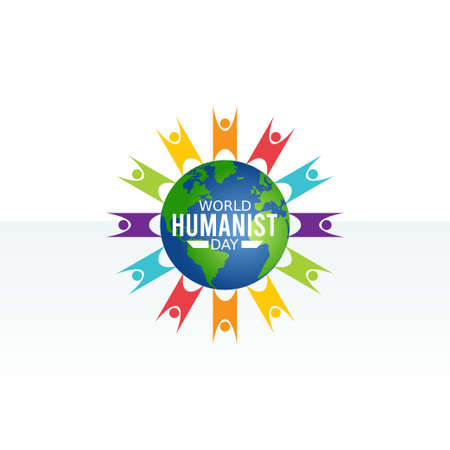 vector graphic of world humanist day good for world humanist day celebration. flat design. flyer design.flat illustration.のイラスト素材