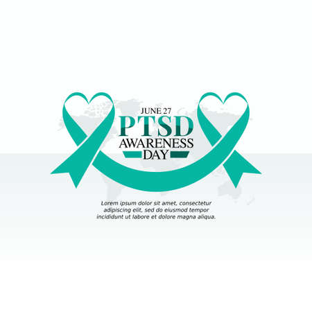 vector graphic of PTSD awareness day good for PTSD awareness day celebration. flat design. flyer design.flat illustration.のイラスト素材