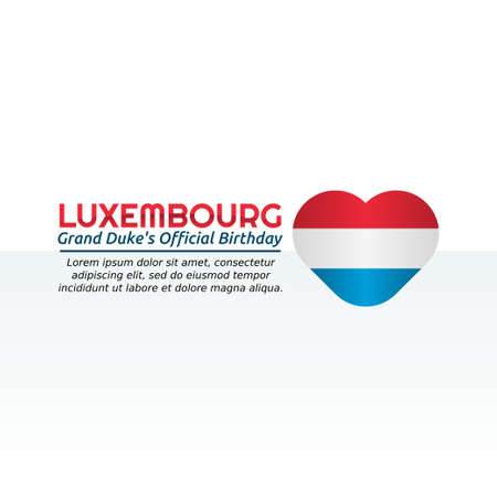 vector graphic of Luxembourg grand duke's official birthday good for Luxembourg grand duke's official birthday celebration. flat design. flyer design.flat illustration.のイラスト素材