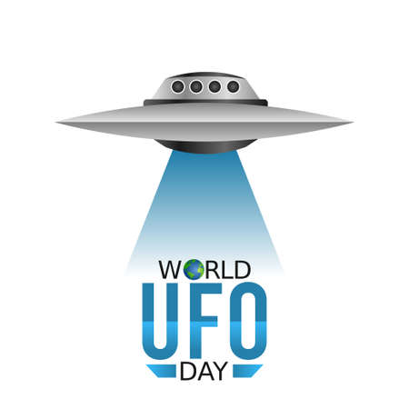 vector graphic of world ufo day good for world ufo day celebration. flat design. flyer design.flat illustration.のイラスト素材