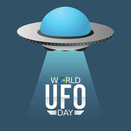 vector graphic of world ufo day good for world ufo day celebration. flat design. flyer design.flat illustration.のイラスト素材