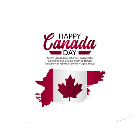 vector graphic of happy Canada day good for Canada day celebration. flat design. flyer design.flat illustration.のイラスト素材