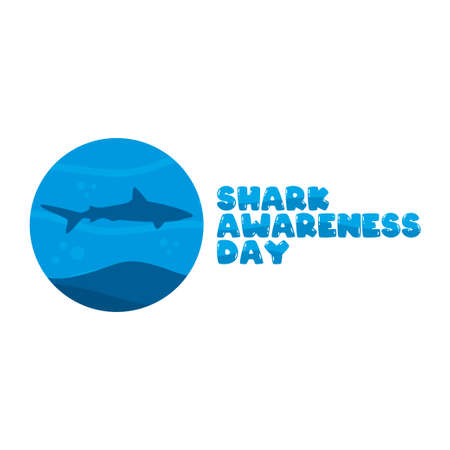 vector graphic of shark awareness day good for shark awareness day celebration. flat design. flyer design.flat illustration.のイラスト素材