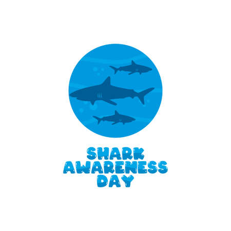 vector graphic of shark awareness day good for shark awareness day celebration. flat design. flyer design.flat illustration.のイラスト素材
