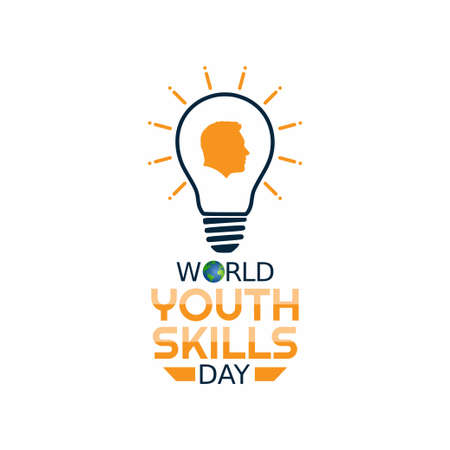 vector graphic of world youth skills day good for world youth skills day celebration. flat design. flyer design.flat illustration.のイラスト素材